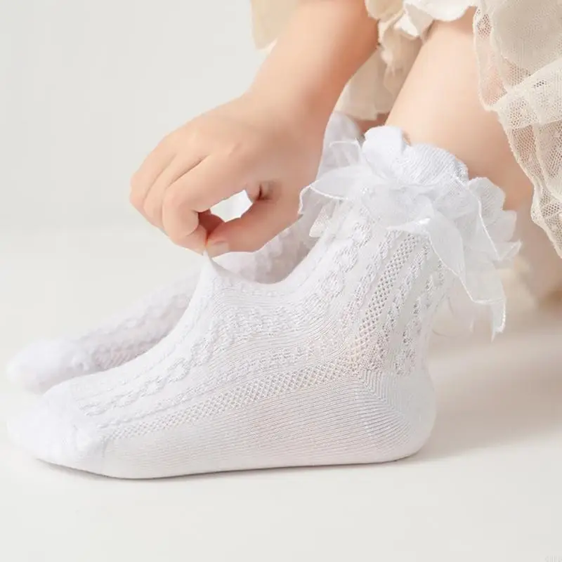 

Children's Dancing Socks Spring Fall Baby Ankle Length Hosiery Cotton Latin Dance Socks with Lace Trim Decoration
