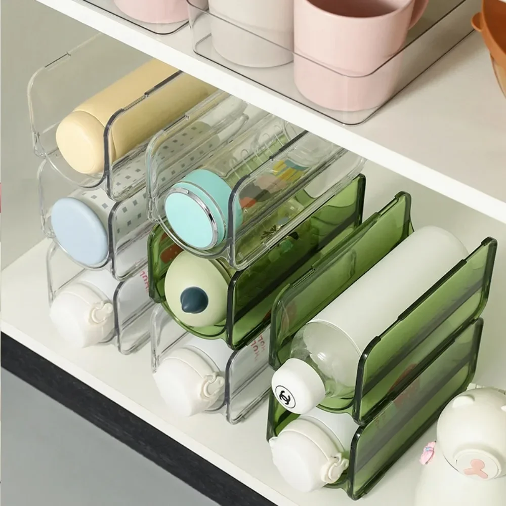 Anti-Fall Overlap Storage Rack Glass Beer Bottle Drink Holder Refrigerator Drawer Beverage Box Can Dispenser Space Saving Tray