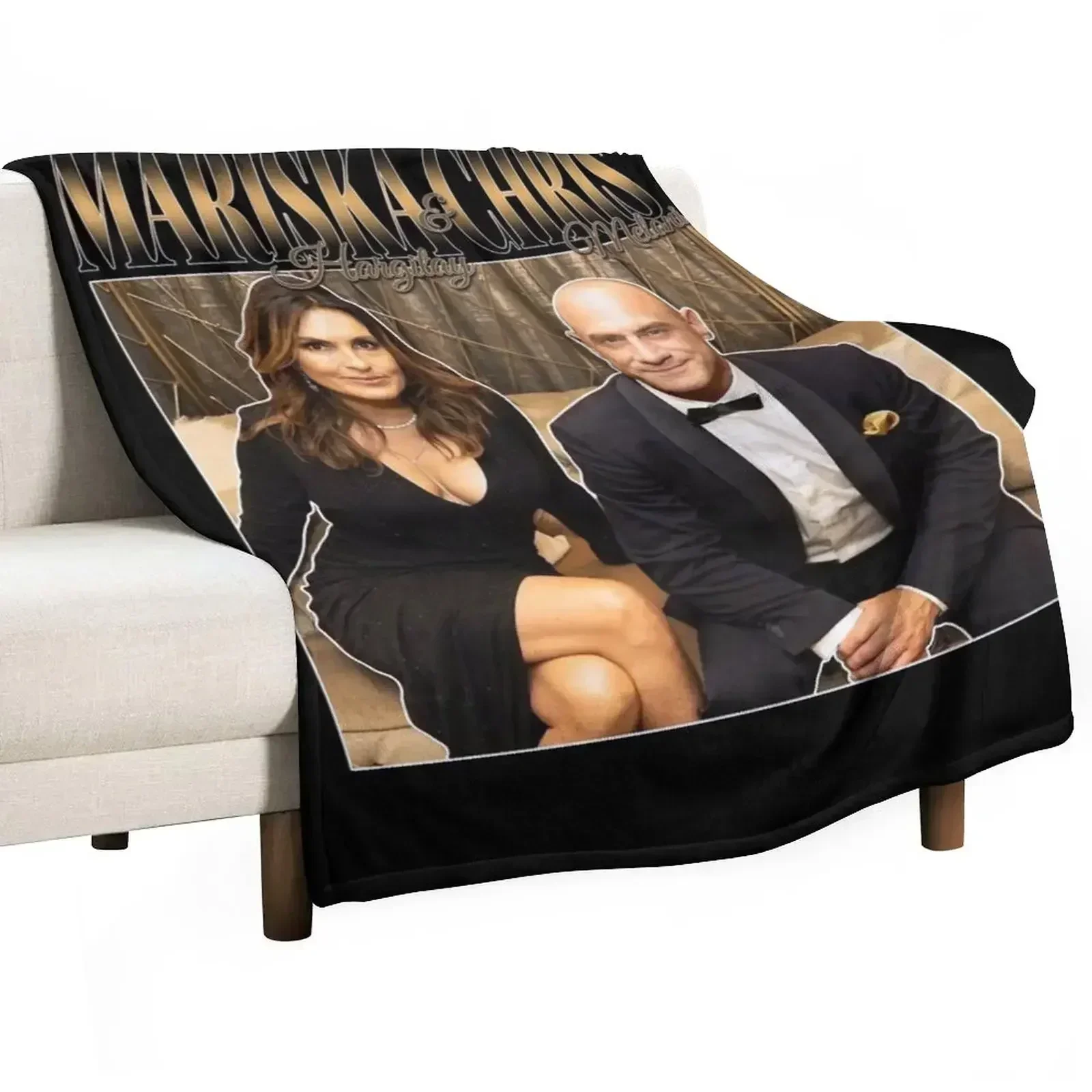 Mariska Hargitay and Chris Meloni Chriska at the Emmys vol 2 90s Inspired Throw Blanket for winter Shaggy decorative Blankets