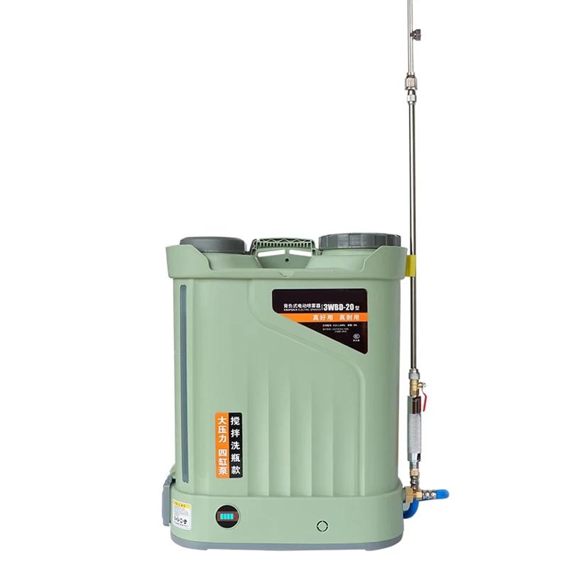 بخاخ زراعي بمضخة أربع أسطوانات، بخاخ كهربائي للتحريك والتنظيف، حقيبة ظهر بطارية ليثيوم للتطهير عالي الضغط #6