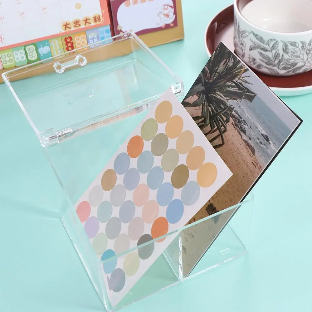 

Настольный органайзер, ящик для хранения карт Lomo, коллекция карт, большая емкость, защита для карт идола, прозрачная акриловая откидная крышка, коробка