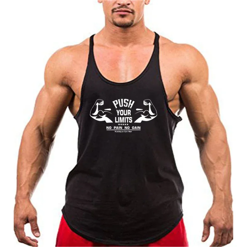 Men Fitness Stringer Singlets Gym Clothing Y Back Bodybuilding Tank Top Cotton Sleeveless Workout Undershirt
