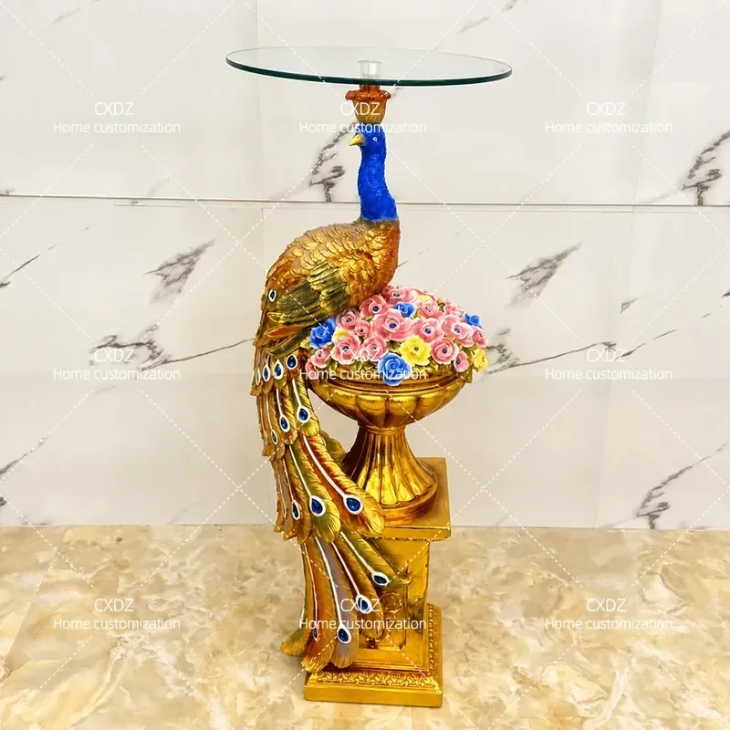 Peacock Flower Stand Ornament Large Floor Vase for Living Room TV Cabinet Sofa Side Home Decoration