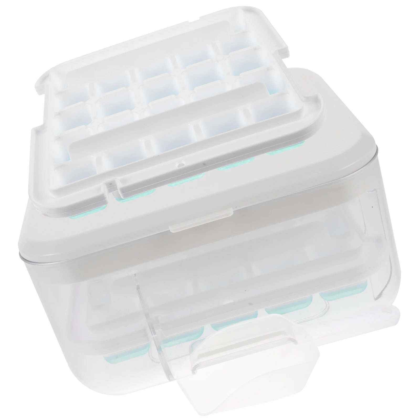 

Refrigerator Ice Cube Mold Tray Large Molds Silica Freezer Lid Storage Box Soft Bottom Easy Release Food Grade