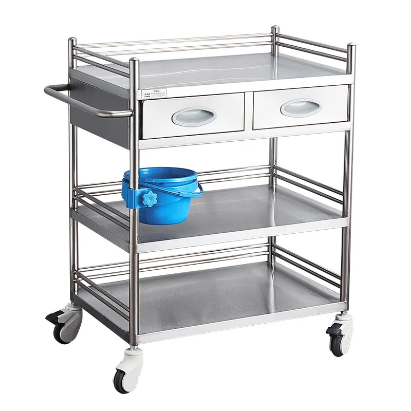 

Hospital treatment cart,integrated whole installation-free nursing three-layer equipment stainless steel trolley for medical use