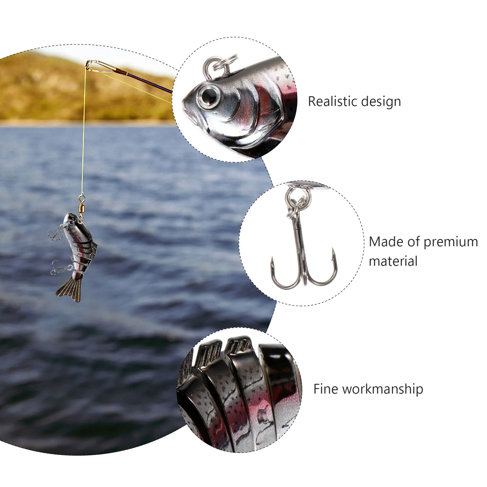 

Knotty Bait Top Water Lure Fake Fish Artificial Swimming Multi Fishing Lures Jointed Novelty River Crank