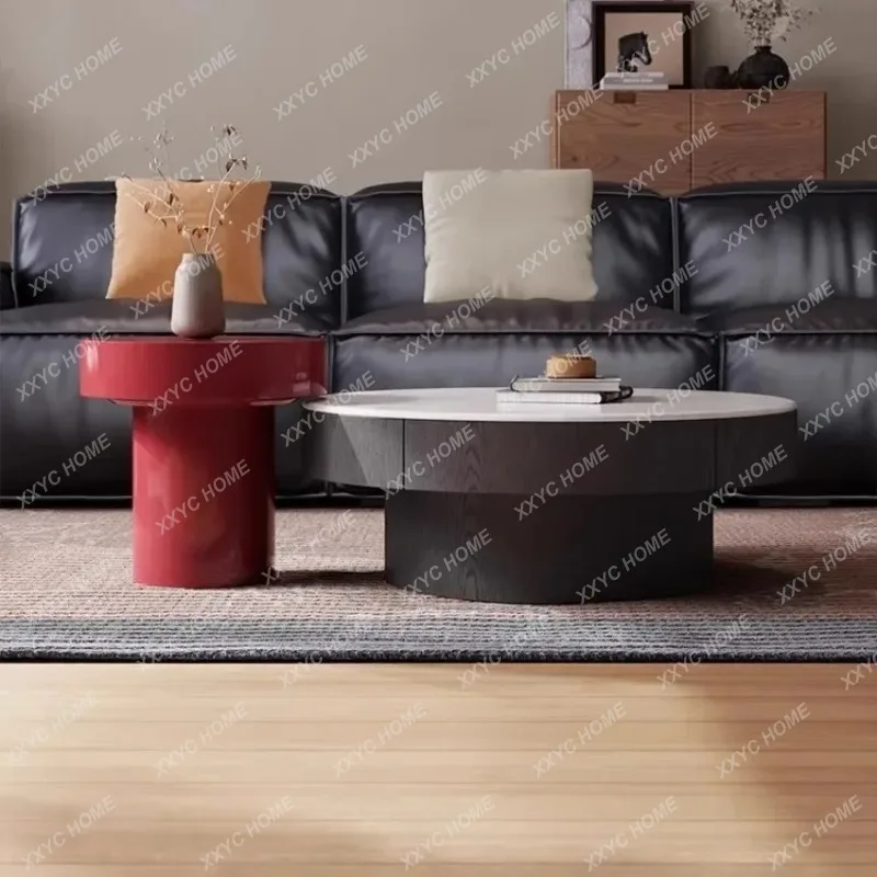 XX minimalist rock slab round coffee table living room household simple tea table paint table