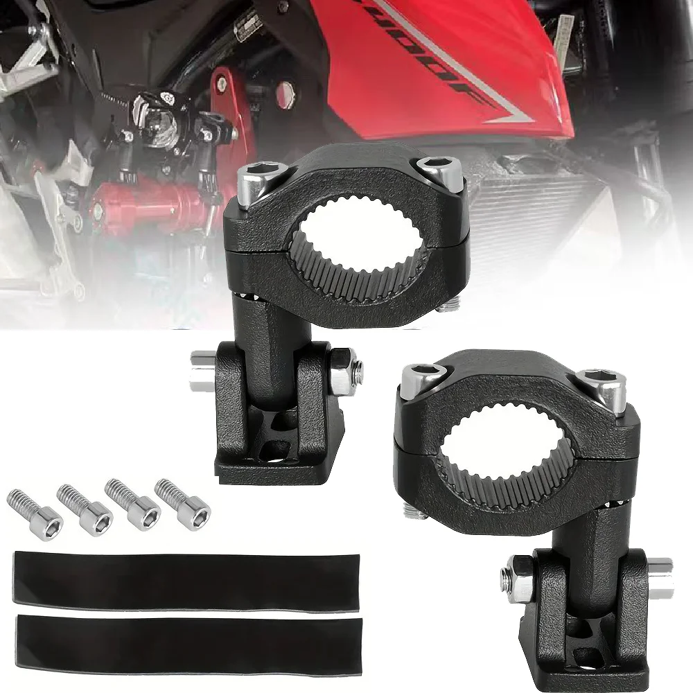 

Motorcycle LED Headlight Spotlight Mount Bracket 20-26mm Adjustable Fog Light Auxiliary Lamp Bumper Clamps Motos Accessories