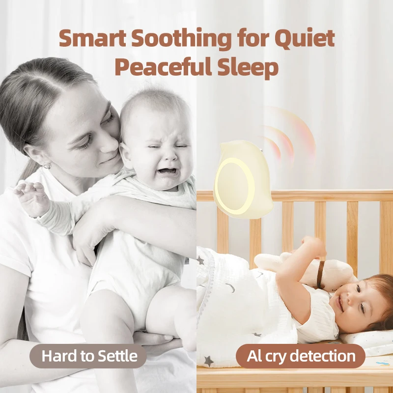 Mini Bluetooth Speaker Wireless White Noise Baby Sleep Aid Machine with Night Light Outdoor Baby Stroller Rocker Vibrating