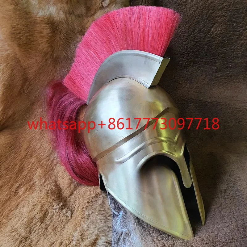 Greek armor Corinthian helmet Spartan warrior armor with mane can be worn