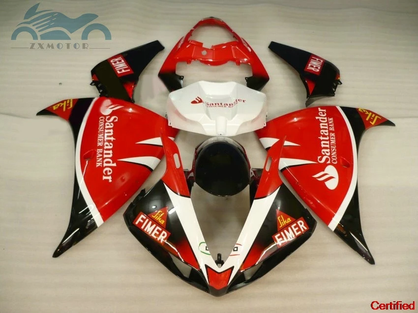 

Free custom Injection fairing kit fit for YAMAHA 2009-2014 YZF R1 YZFR1 09-14 red white motorcycle fairings body kits AD08
