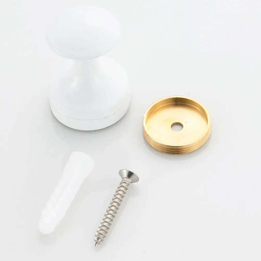 

1pc Round Head Wall Mounted for Bedroom Kitchen Bathroom Hook White Hanging Universal Metal Hook