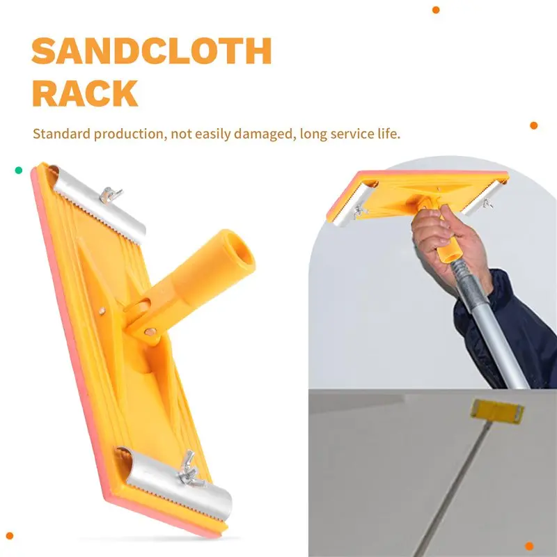 Y50A-Sandpaper Holder With Extendable Pole Drywall Sander 360-Degree Rotation Light Weight Design For Ceiling Wall Applications