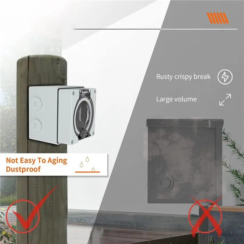 Exquisite-3X 50Amp Power Outlet Box,125/250Volt NEMA 14-50R Receptacle Outdoor Dustproof And Weatherproof For Electric Vehicles