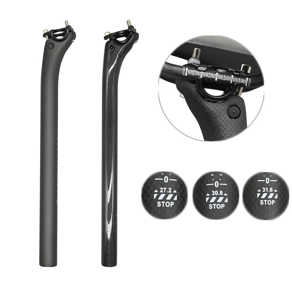 Carbon Seatpost 27.2//30.8/31.6mm matte/Gloss 3k Carbon Fiber MTB/Road Bicycles Carbon Fiber seat post Light seat tube350/400mm