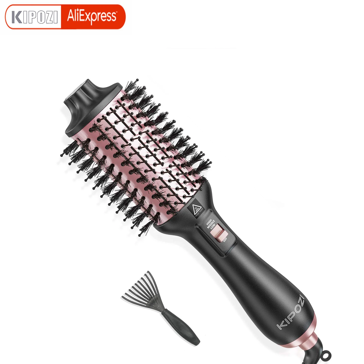 KIPOZI Hair Dryer Hot Air Brush Blow Dryer Brush Create Voluminous Curls 4 in 1 Hot Air Comb Reduces Frizz Static Electricity