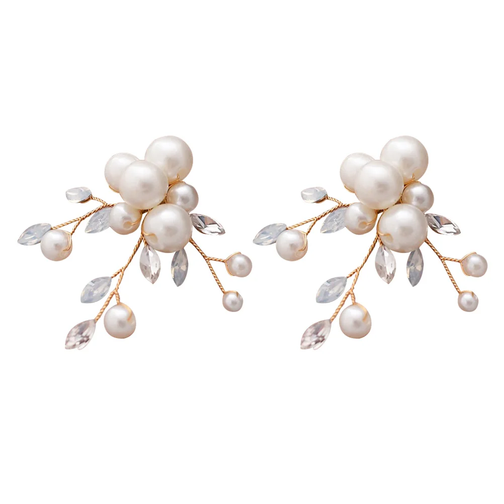

Pearl Buckle Shoe Decoration Wedding Accessories Crystal Pearl Embellishments Bridal High Heels Flowers Shoe Rack