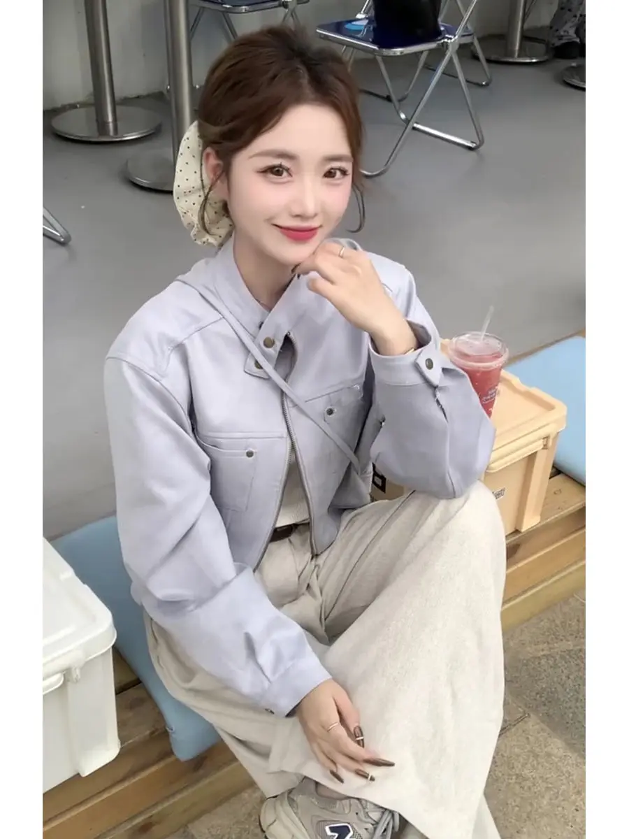 

Джинсовые куртки, популярная корейская женская одежда, полосатая контрастная темно-синяя модная повседневная однослойная одежда с отложным воротником и длинными рукавами