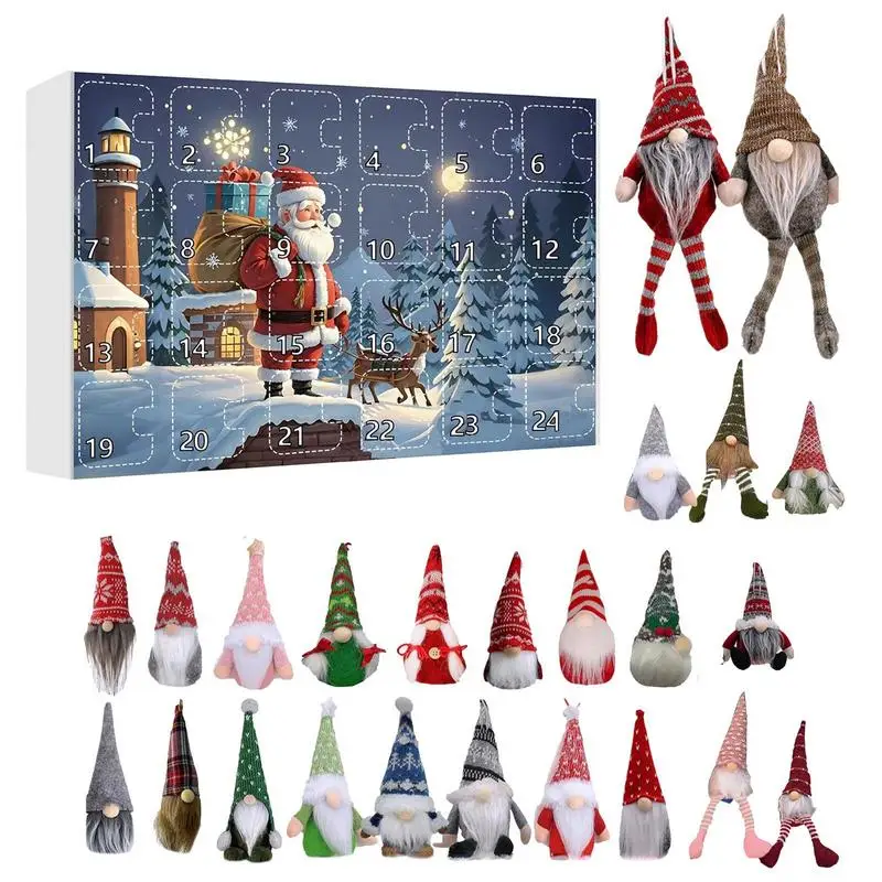 Christmas Gnome Advent Calendar 24 Days Scandinavian Tomte Countdown Calendar Funny Collectible Figures 2024 Christmas Gifts