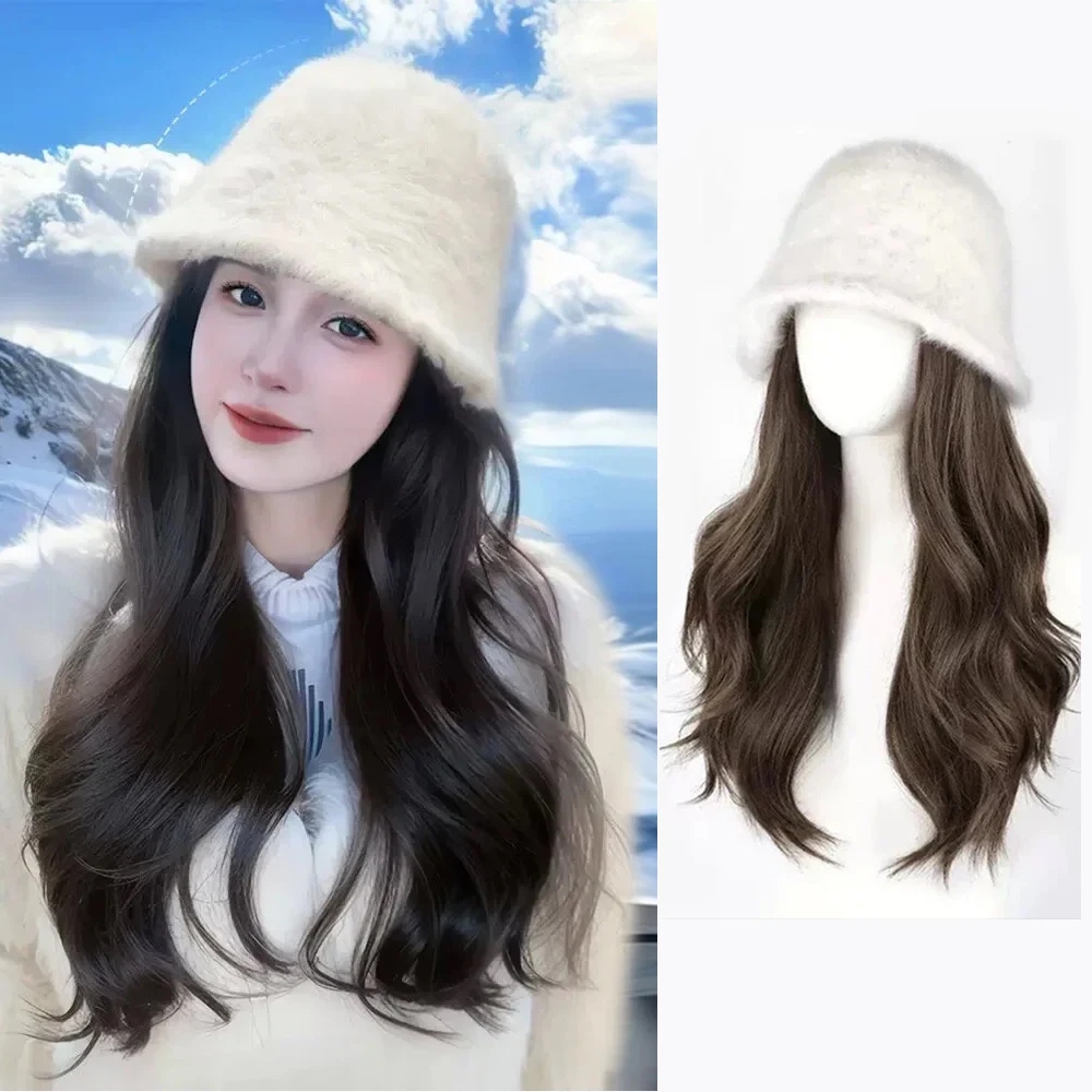 ALXNAN HAIR-Perruque Synthétique pour Femme, Cheveux Longs, Ensemble Tête Complète, Chapeau à la Mode, Lisse, Superposée