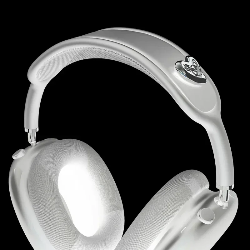 Airpods Max กรณี y2k Custom Silver Love หูฟังตกแต่ง AirpodsMax กรณีสิ่งที่แนบมาหูฟัง Hand Beam อุปกรณ์เสริม