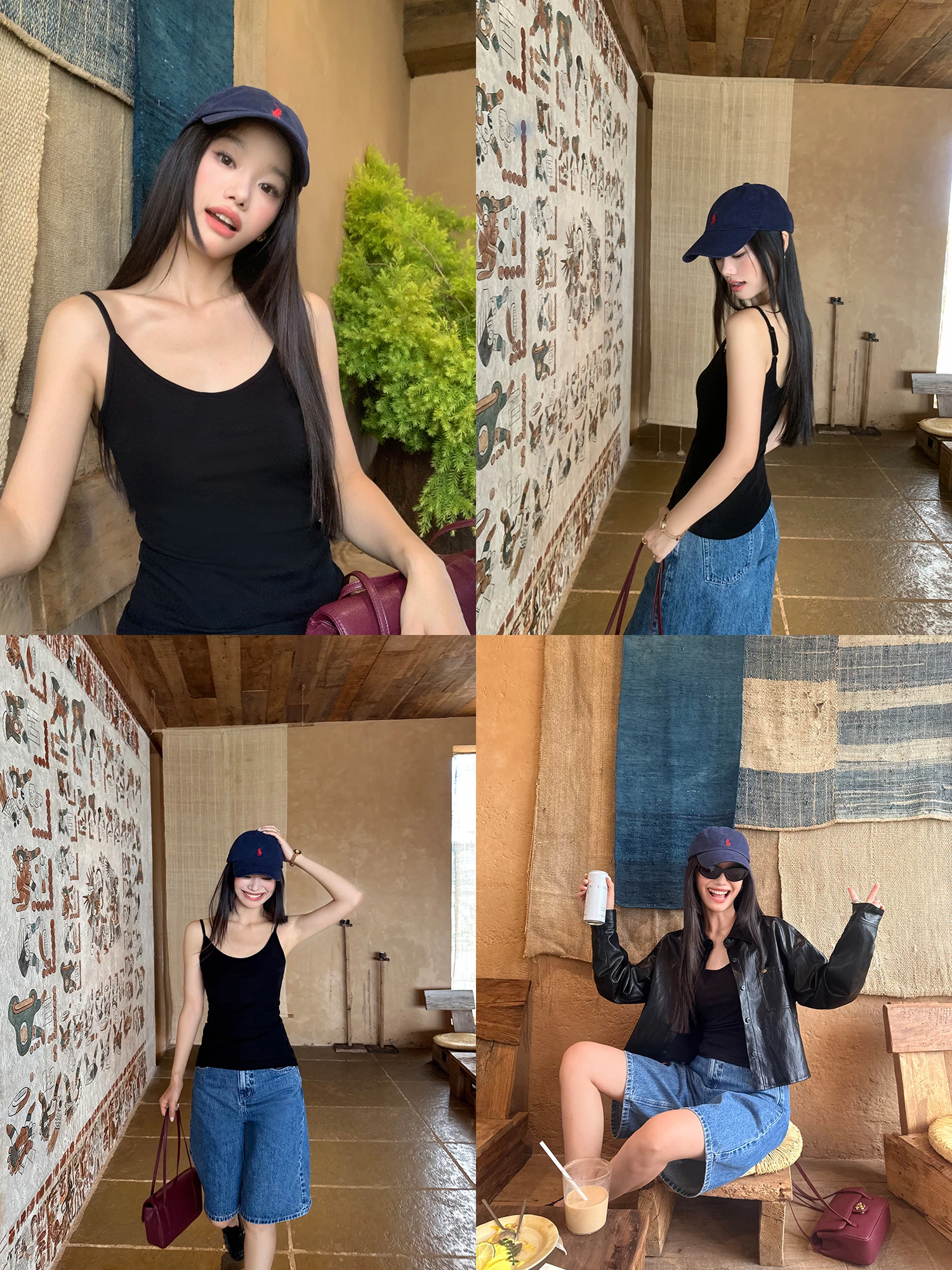 Pusumede Women's Slim Fit Casual Camisole Top Minimalist Style Tank Vest Base Layer Versatile Leisure Upper Apparel