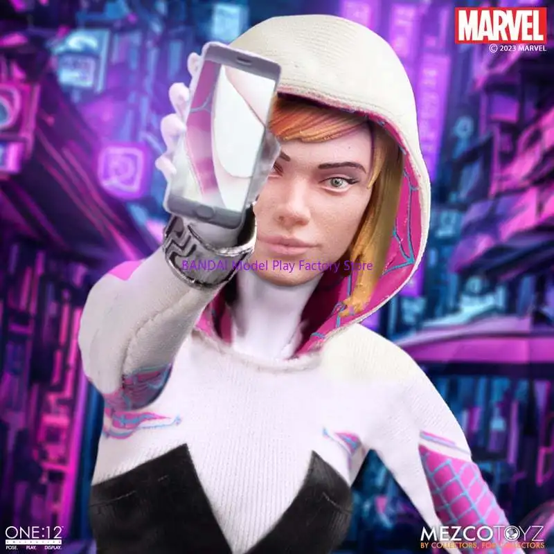 

Original Mezco Toyz Comics One:12 Collective Ghost Spider Spider-Gwen In Stock Anime Action Collection Figures Model Toys