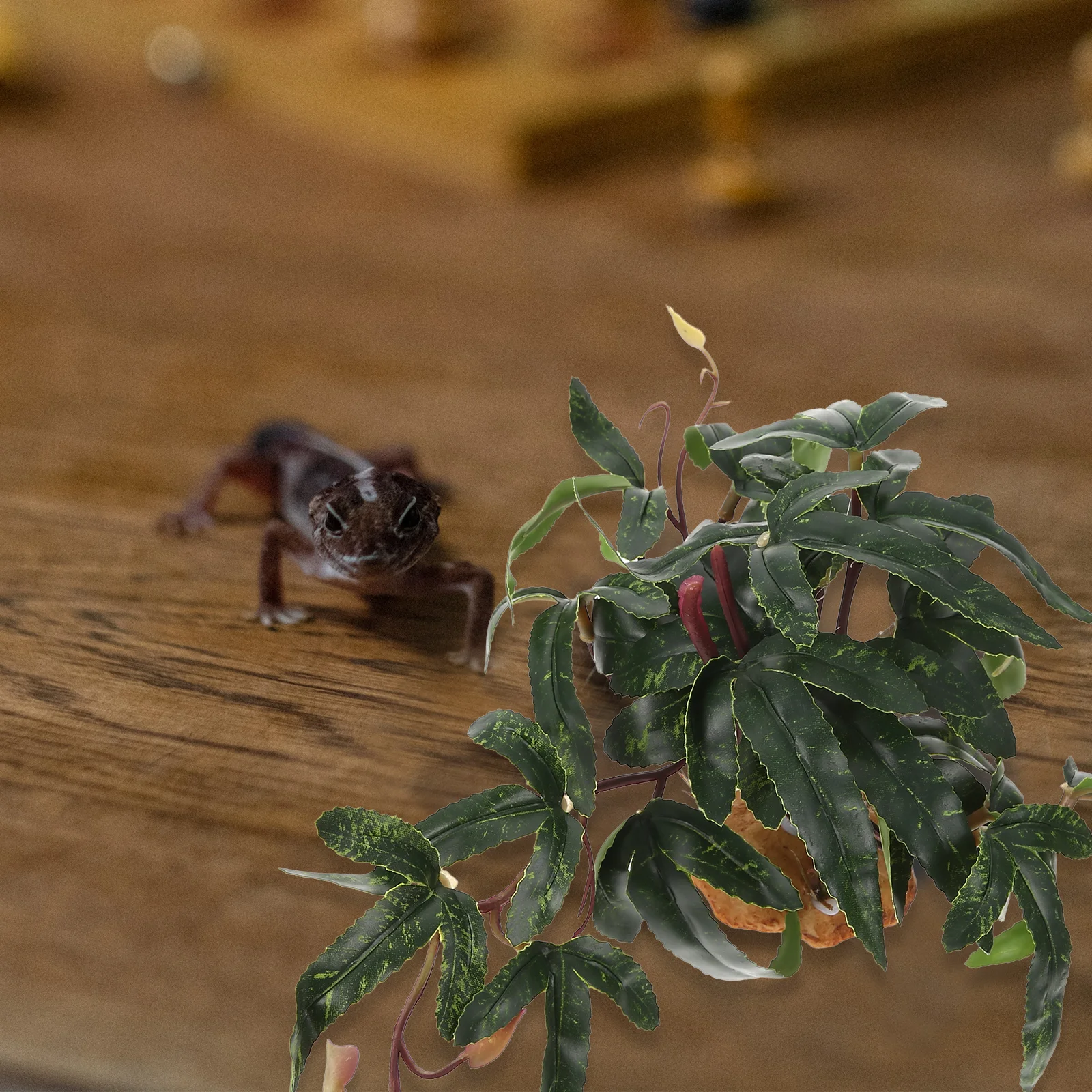 

Simulated Plants Green Reptile Box Resin Plastic Aquarium Decoration Natural Lifelike Landscape Supplies Reptile Pant