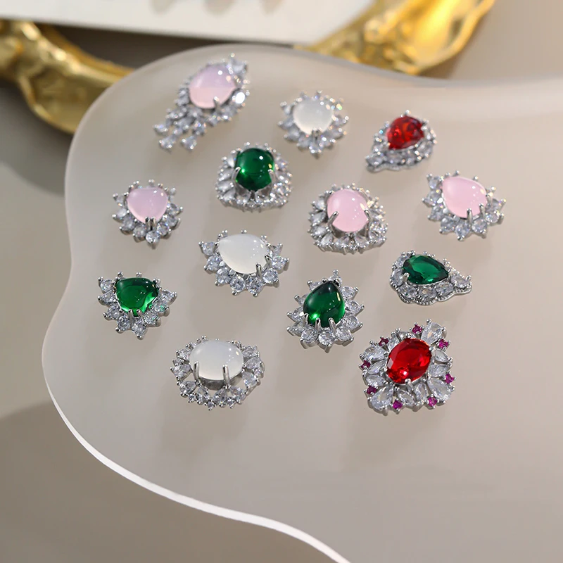 1 stks Opaal Zirkoon Kristallen Steentjes Nail Art Sieraden Decoraties Nagels Accessoires Charms Benodigdheden