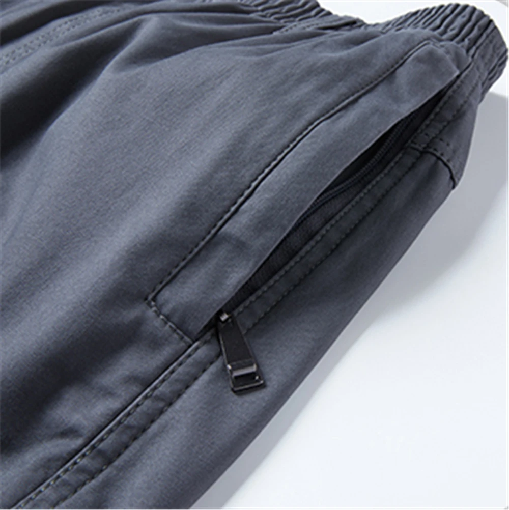 กางเกงขายาวลำลองทรงตรงผ้าฝ้ายสำหรับผู้ชาย กางเกงคาร์โก้ทำงาน กางเกงเดรส มีกระเป๋าซิป กางเกงเดินป่า ตกปลา กางเกงทำงานกลางแจ้ง