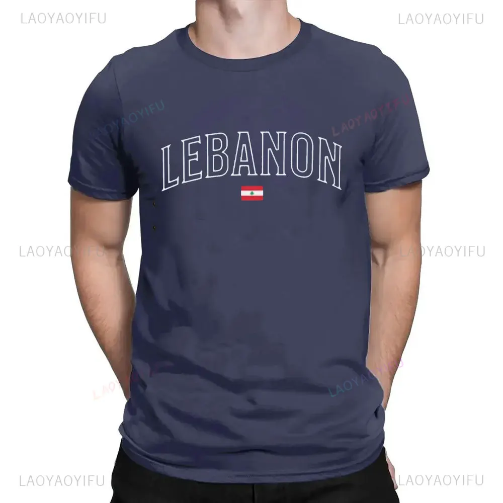 Lebanon Flag Printed T-shirt Tops Unisex Breathable Camisetas High Quality Cotton Comfortable Personality Short-sleeve