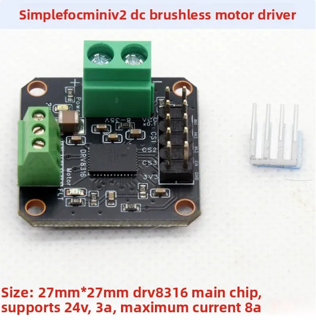 SimpleFOCMini2.0 DC brushless motor FOC driver board 12-24V open source DRV8316 current ring