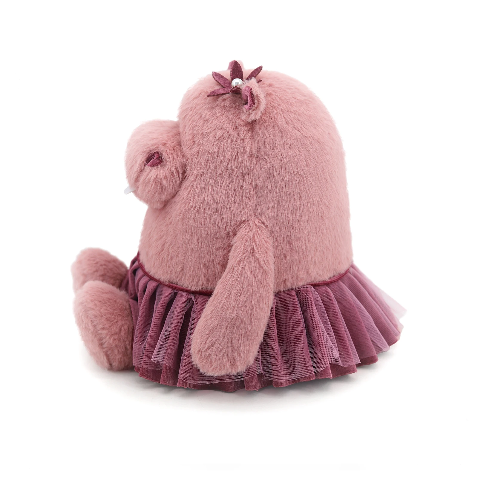 チュチュスカートを着たキュートなピンクのカバのぬいぐるみ、女の子の誕生日プレゼント、抱き枕、お部屋の飾りに