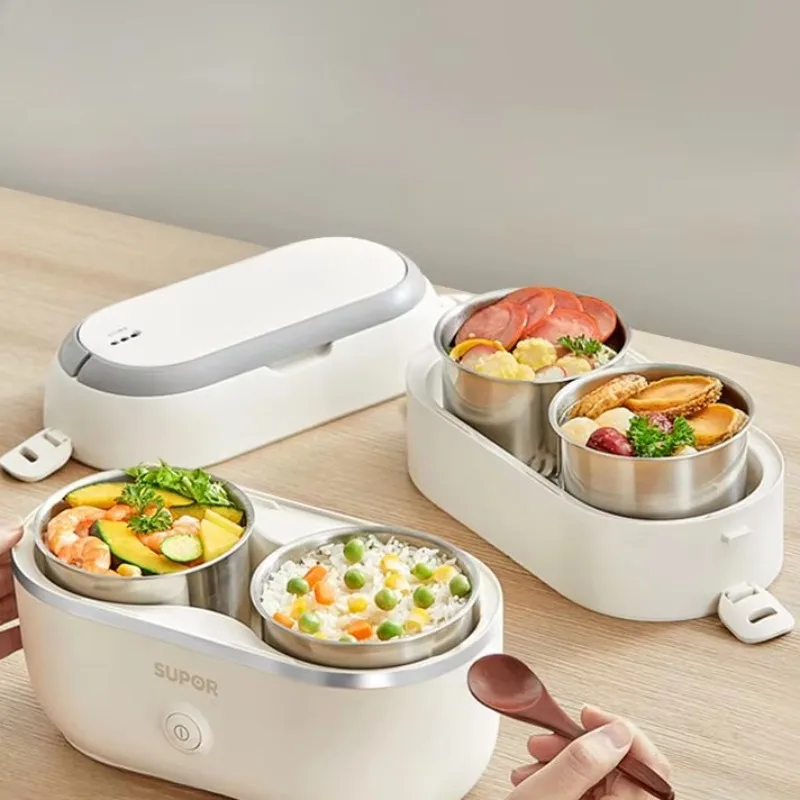 Heating lunch box can be plugged in for office workers to keep warm with electric steaming and self-heating lunch box portable