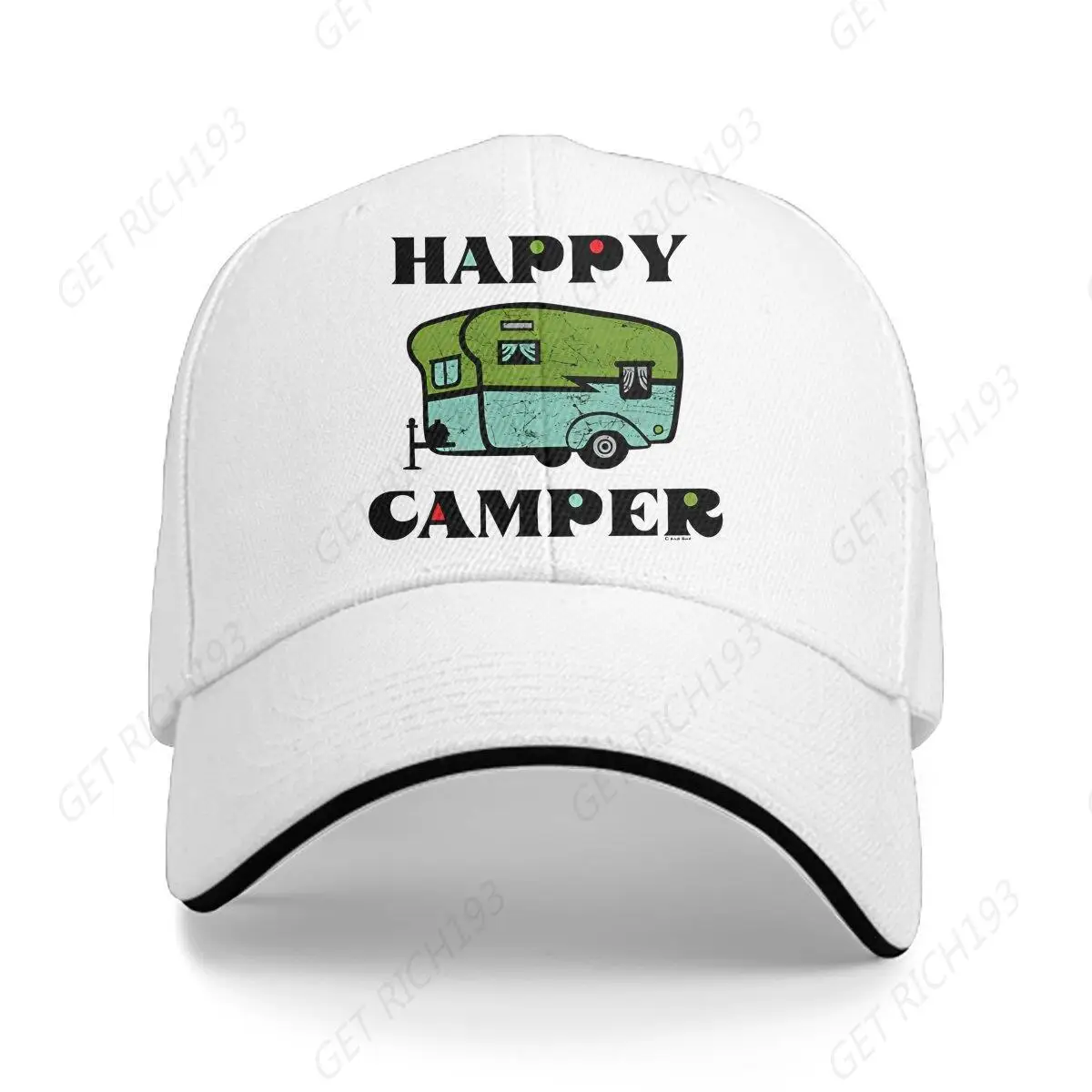 

Camping Cap Sun Visor Happy Camper Hip Hop Caps Camper Camping Cowboy Hat Peaked Hats