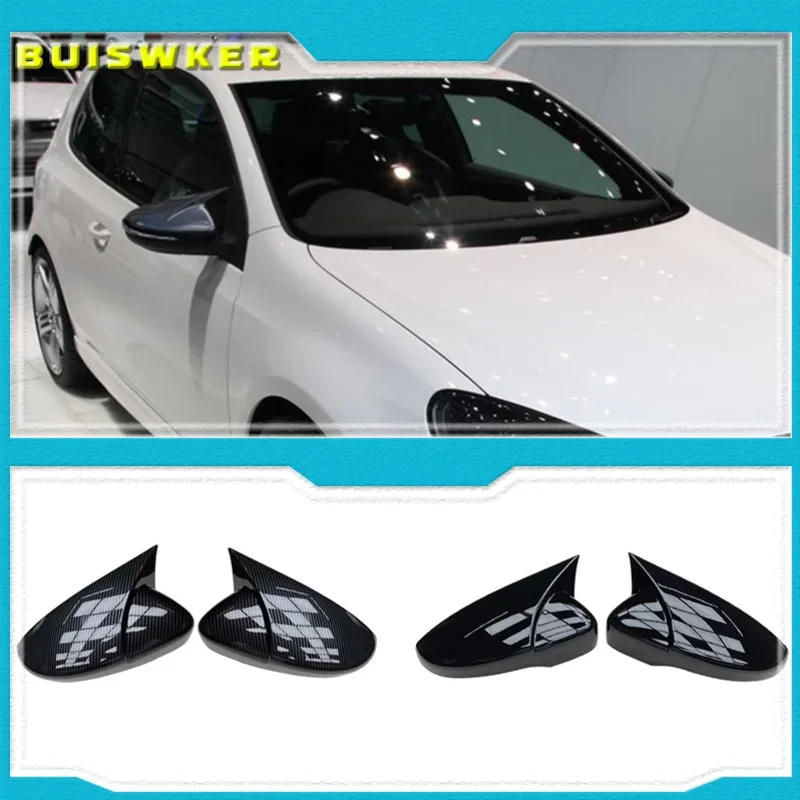 

High Quality For VW Volkswagen Passat B7 Scirocco Beetle CC Eos JETTA MK6 Carbon fiber pattern Replacement Rearview Mirror Cover