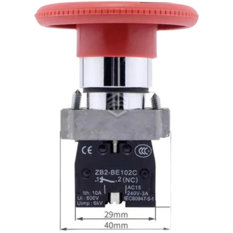Original genuine red mushroom head emergency stop button/protective cover 30/40/60 mm XB2BS542C