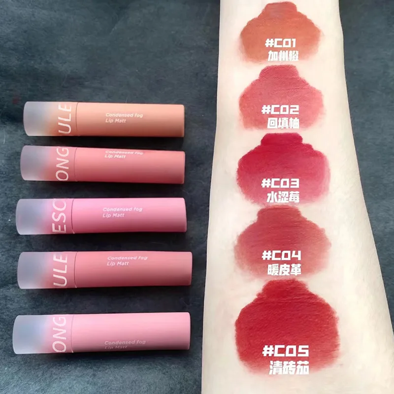 Lip Gloss Matte Velvet Lip Mud Nude Matte Chocolate Lipstick Red Lip Tint Lip Glaze Korean Waterproof Lasting Makeup Cosmetics