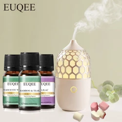 EUQEE 10ml Premium Fragrance Oil Leather Bay Rum Christmas Wreath Aroma Oils Cedarwood Sandalwood Lilac Coconut Fragrance Oil