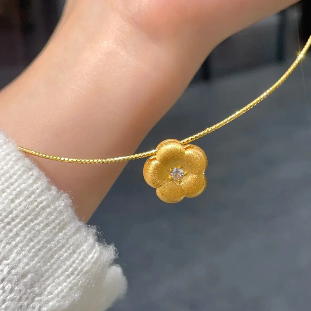 Foydjew Luxury Exquisite Flower Design Gold Color Choker Necklaces Earrings Rings Bracelets Jewelry Sets For Women 4-piece set