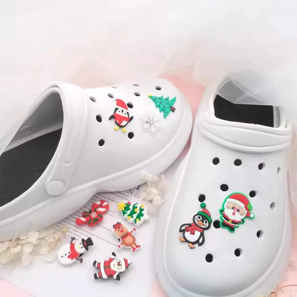 10Pcs/1 Pack Christmas DIY Shoe Flowers Shoe Accessories for Men and Women Clogs Party Gifts