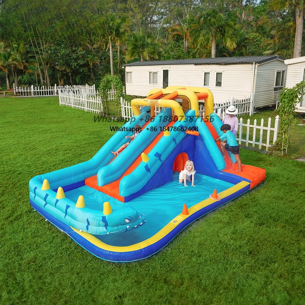 

Outdoor Children's Bouncing House Water Style Climbing Slide Combination Inflatable Castle with Kids