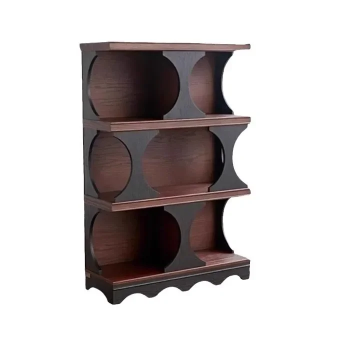 

French retro Hadid solid wood bookcase, medieval study large-capacity floor-to-ceiling bookshelf