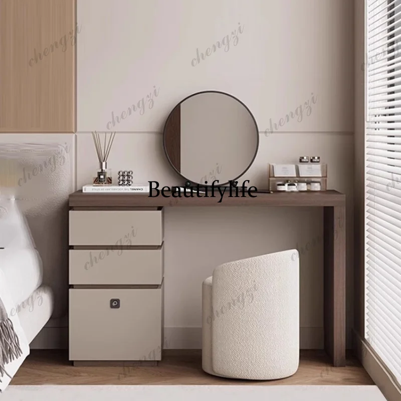 A68Minimalist Wood Dressing Table Italian Storage Luxury Design Dressing Table Drawers Mirror Mueble Dormitorio Home Furnitures