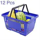 Shopping Basket, 17*12*9inch/43*30*23cm((L x W x H), Handle, Set of 12 Store Baskets with Durable Material Used for Supermarket,