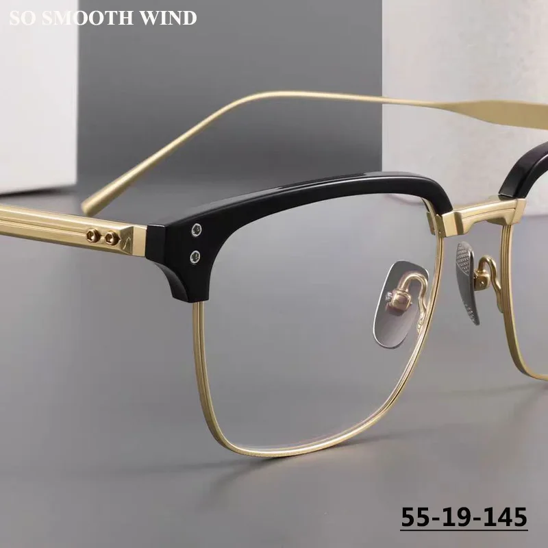 

148 мм мужские квадратные очки в большой оправе ручной работы из ацетата и титана, очки для бровей, женские очки в стиле ретро, большие оправы, очки D431