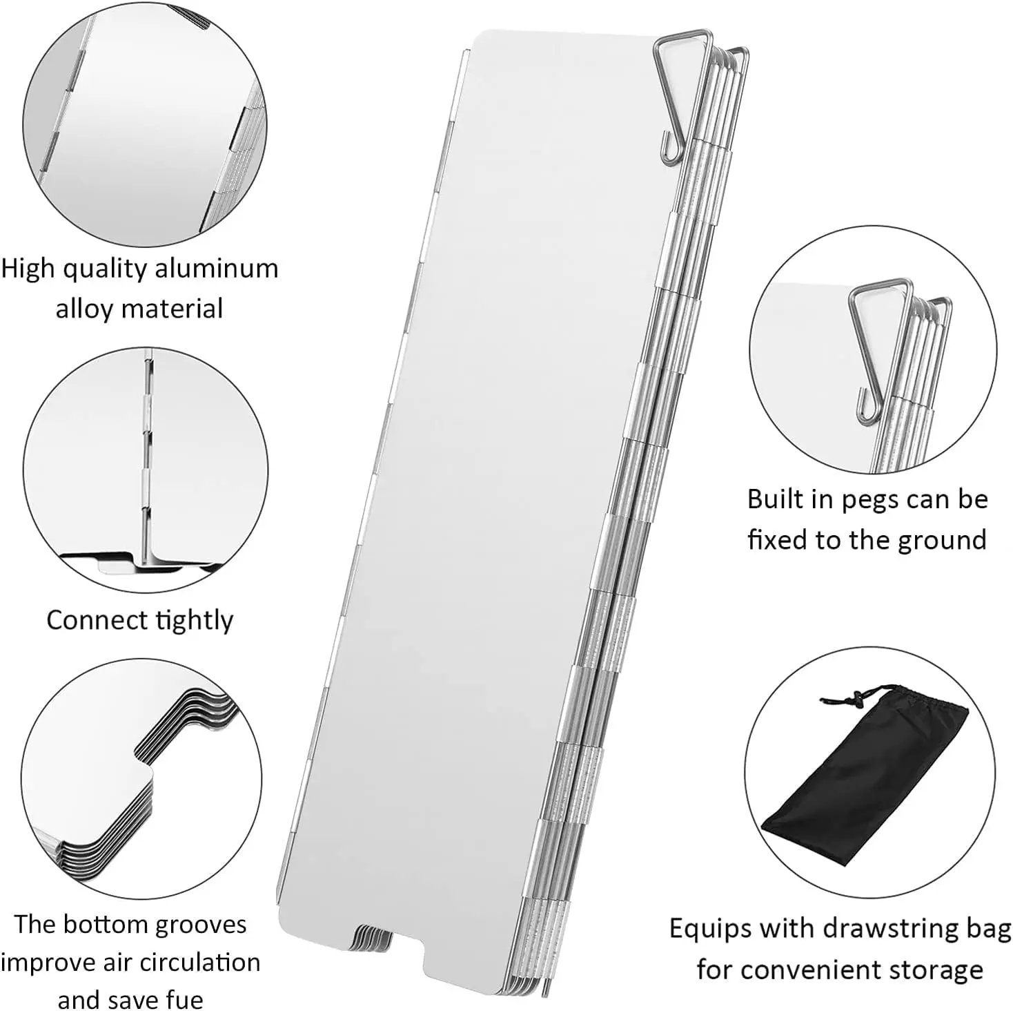 Portable Ultralight Outdoor 9 Plates Foldable Wind Shield Camping Stoves Windshield Foldable Gas Cookers Wind Deflectors Stove gallery 2
