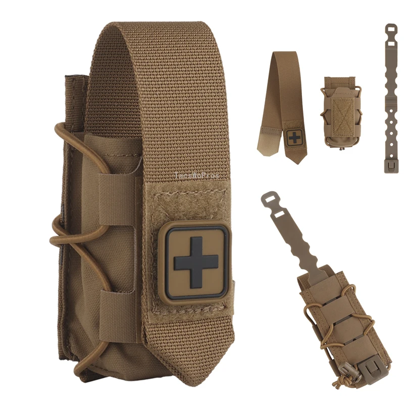 Bolsa Universal para torniquete, caza al aire libre, combate, rastreo, EMT, Kit de almacenamiento para traumatismos, botiquín de primeros auxilios, bolsa con soporte para torniquete MOLLE