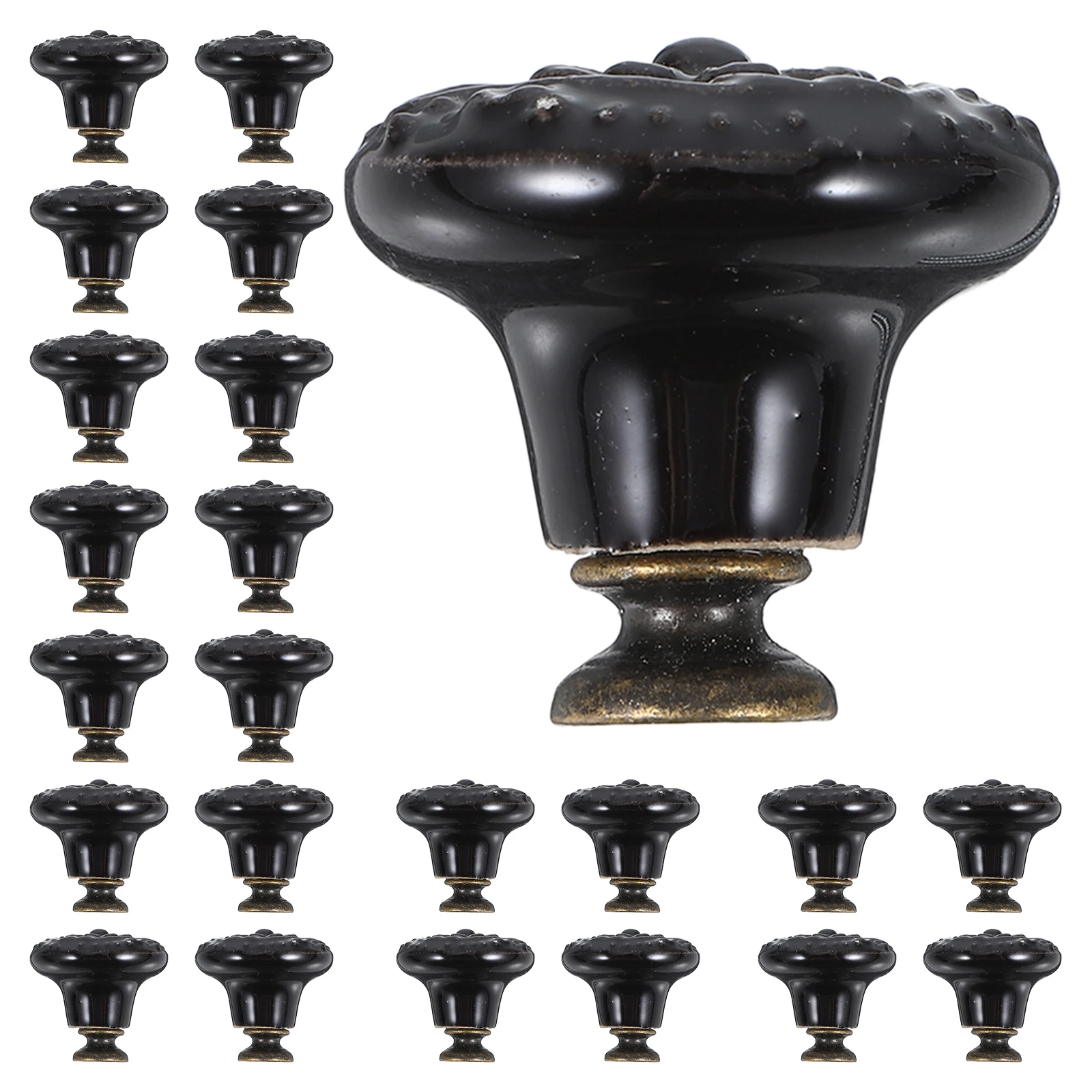 

8 Pcs Drawer Cabinet Door Handle Ceramic niture Knobs Closet Black Decorative Kitchen