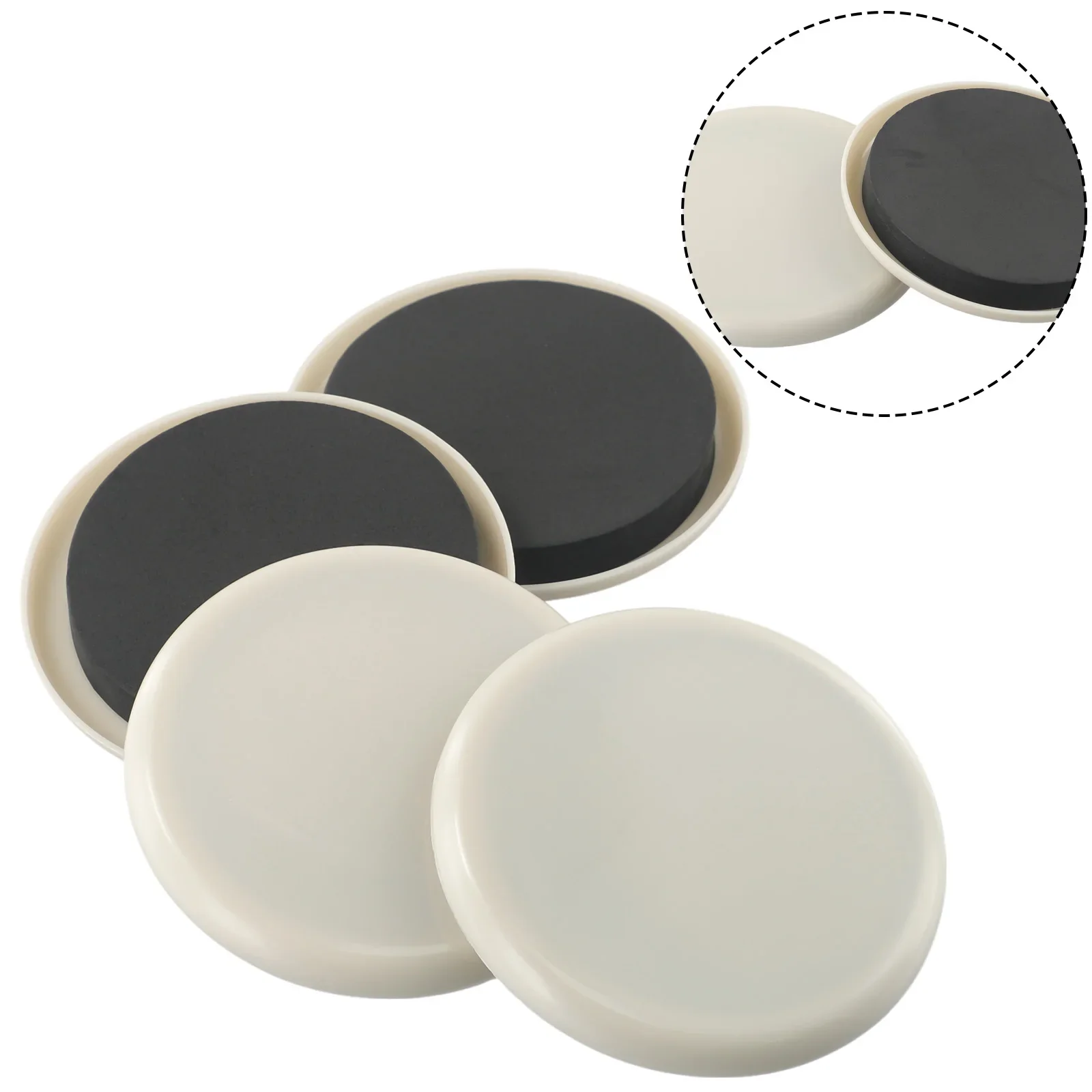 4Pcs Round Furniture Sliders EVA For Carpet Heavy Duty Furniture Slider Movers Gliders Furniture Accessories 3.5inch